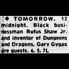 Gary Gygax on "Tomorrow" with Tom Snyder
