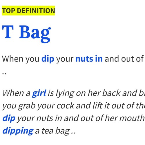 Dictionary teabag urban terminology