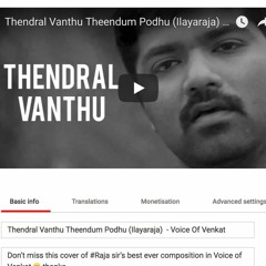 Thendral Vanthu Theendum Podhu | Ilayaraja |  Voice Of Venkat