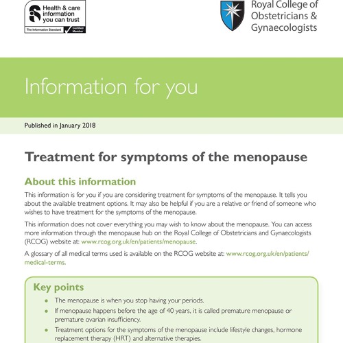 Treatment for symptoms of the menopause by RCOG playlists Listen to music