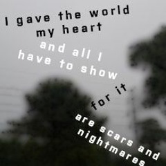 Shinigami - I gave the world my heart and all i have to show for it are scars and nightmares slowed