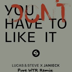 You Don't Have To Like It - Lucas & Steve - Pure WTR Remix