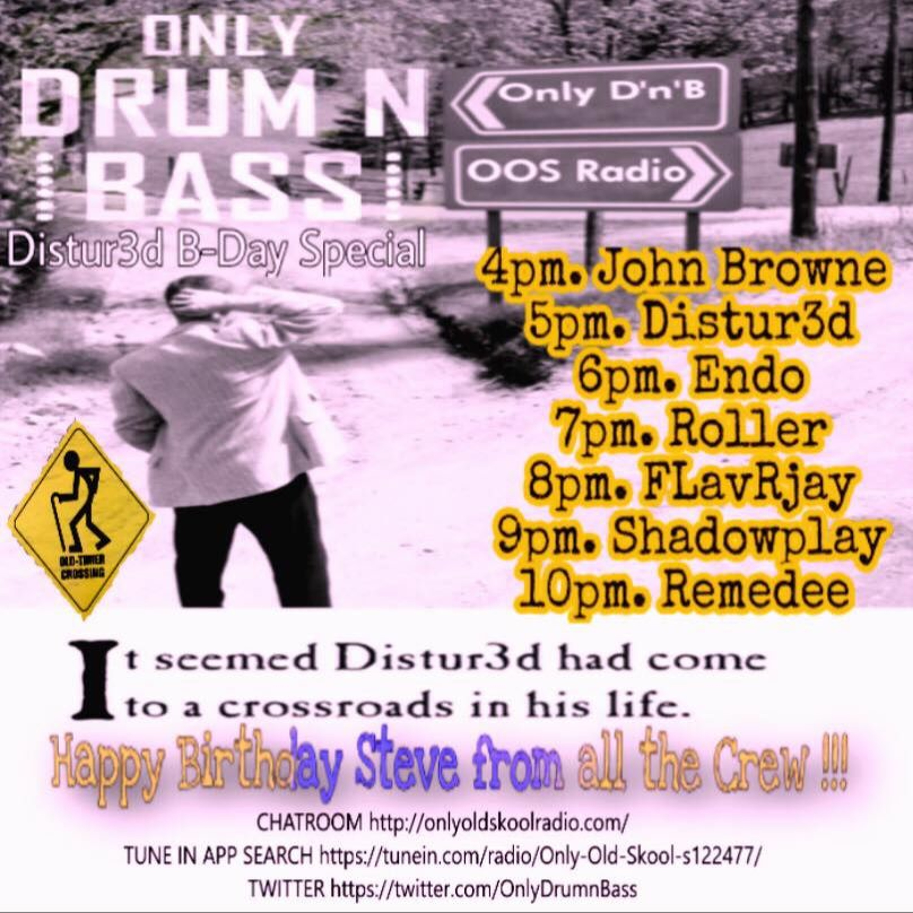 Only Drum'n'Bass on OOS Radio 7-MAR-2018 Distur3d B-Day Special episode artwork