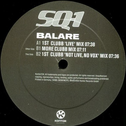 Balare 1St Clubb 'Not Live, No Vox' Mix SQ-1