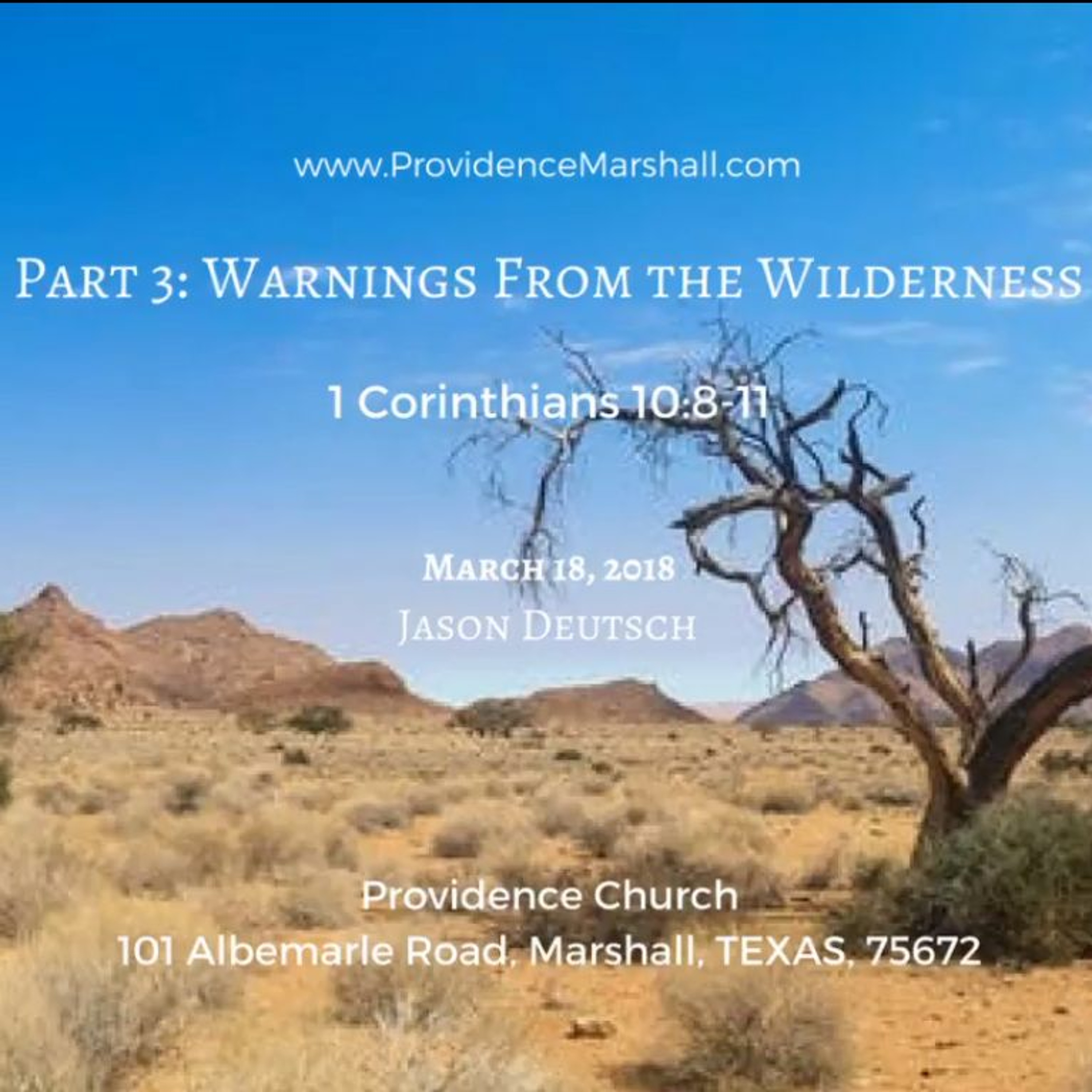 Part 3: Warnings From The Wilderness | 1 Corinthians 10:8-11 episode artwork