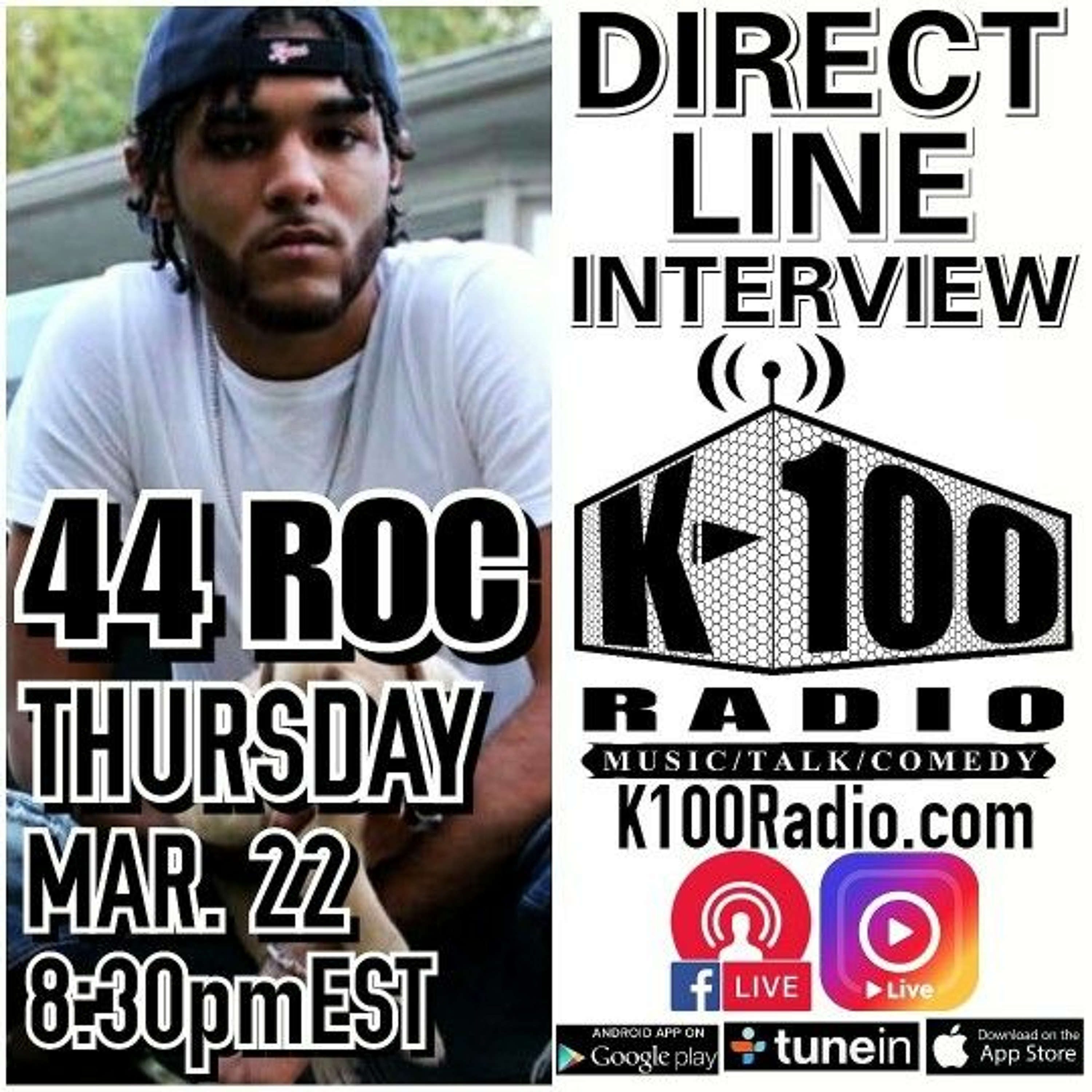 Direct Line Interview with 44 Roc on K-100 Radio episode artwork