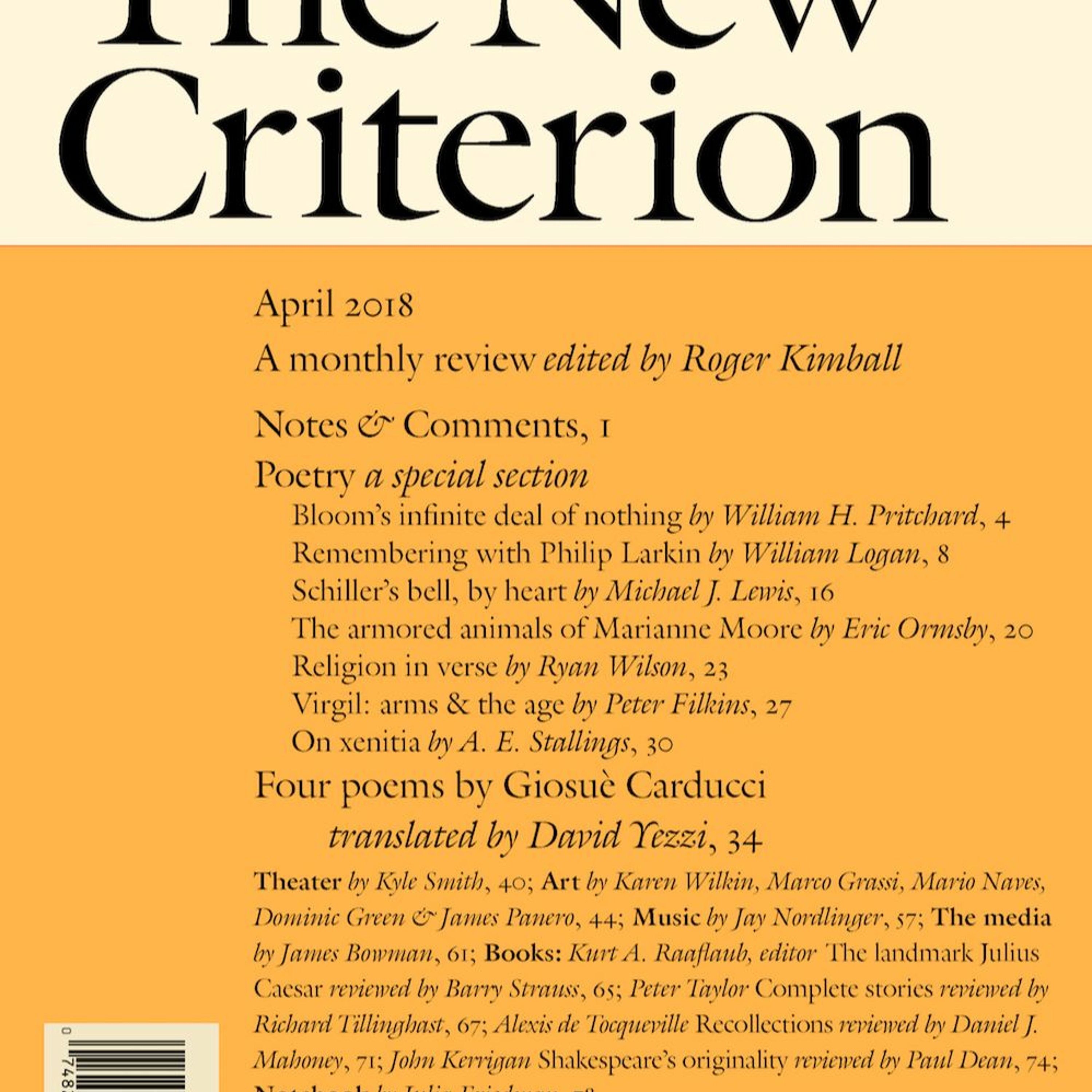Roger Kimball introduces the April issue of The New Criterion episode artwork