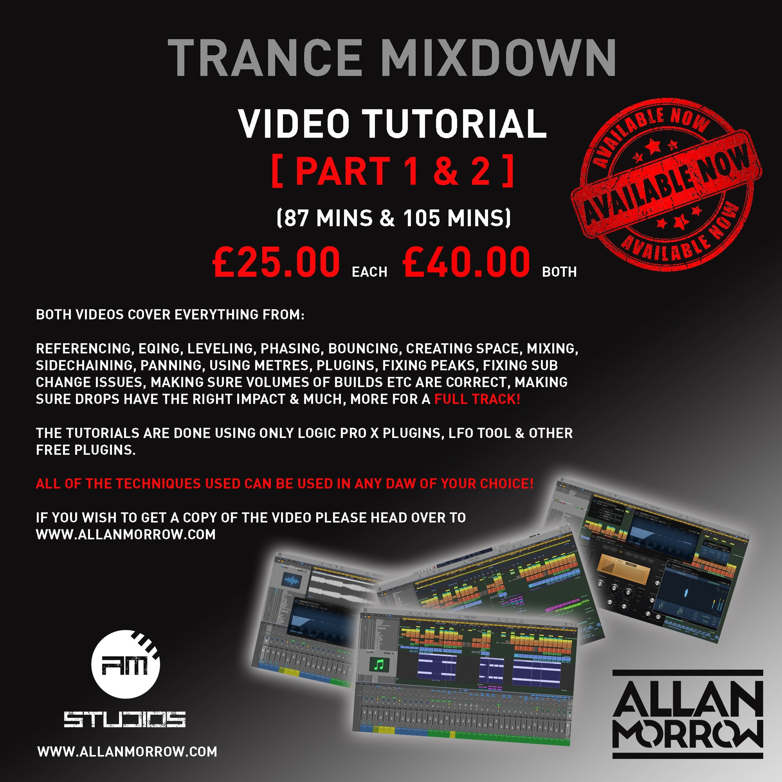 Allan Morrow / AM Studios - Full Trance Track Mixdown Tutorial (180mins Video) [SAMPLE} episode artwork