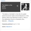 "BORN IN JAIL" 4/3/1964-2018 BALLOT or The Bullet