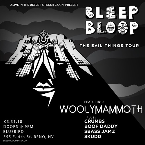 SKUDD @ The Bluebird W/ Bleep Bloop & Woolymammoth 3/31/18