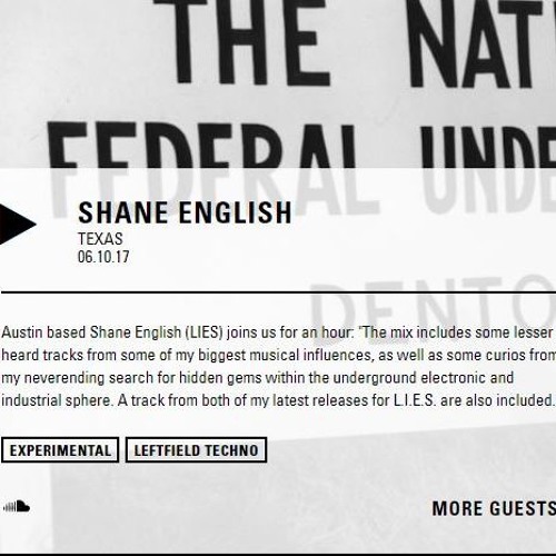 Guest Mix For NTS Radio October 6th, 2017