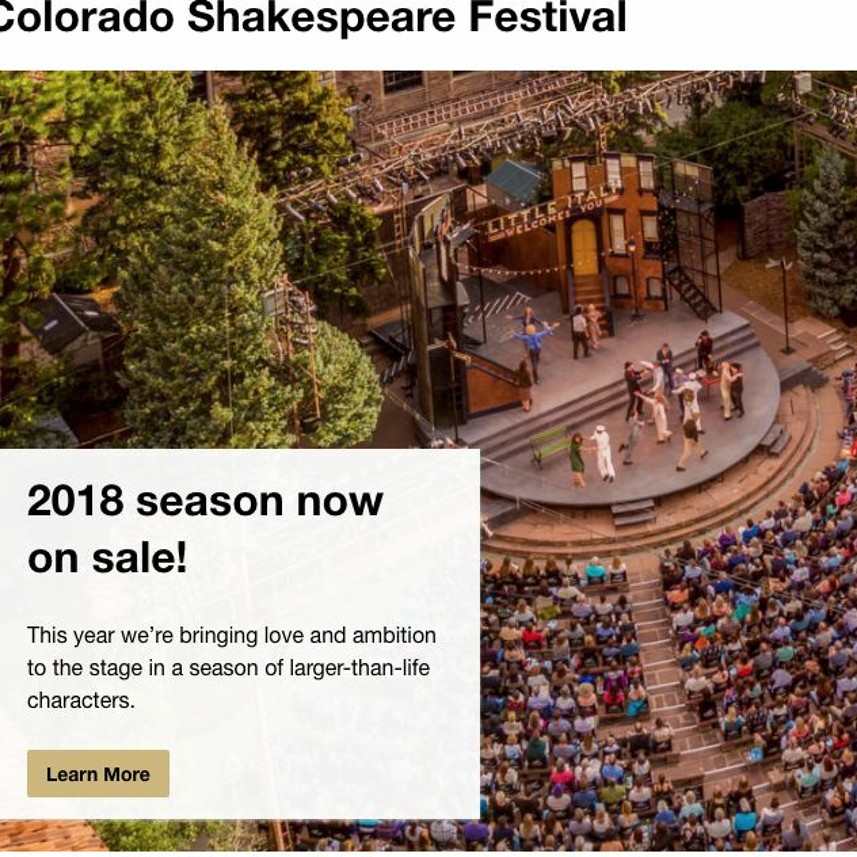 The Colorado Shakespeare Festival -- an Interview with Amanda Giguere
