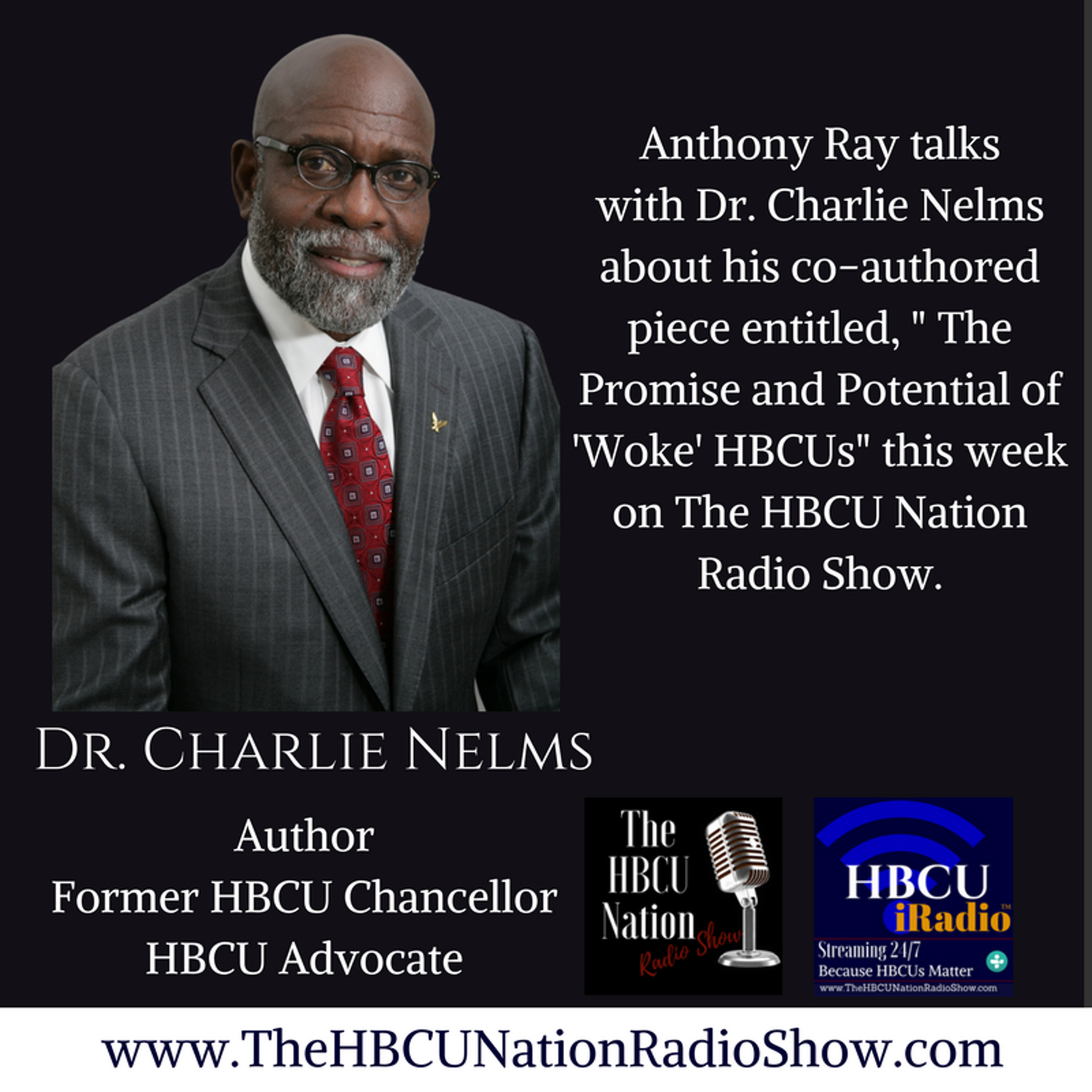 Dr. Charlie Nelms discuss Woke HBCUs episode artwork
