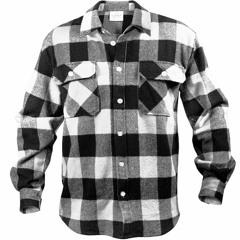 double-breasted black and white flannel