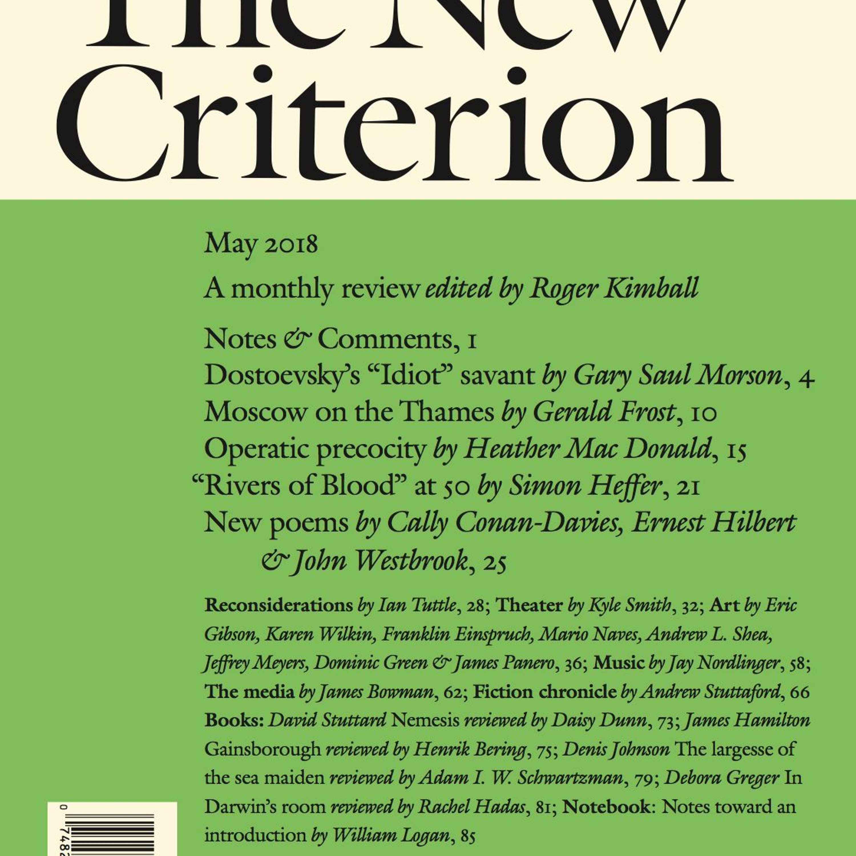 Roger Kimball introduces the May issue of The New Criterion episode artwork