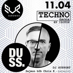 Chris K b2b Sajmon live @ "Technośroda with DUSS" [Wrocław, Surowiec; 11.04.2018]