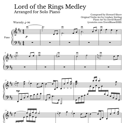 voldtage Måltid Berigelse Stream Lord of the Rings Medley Piano Solo by Lindsey Stirling Piano Solos  | Listen online for free on SoundCloud