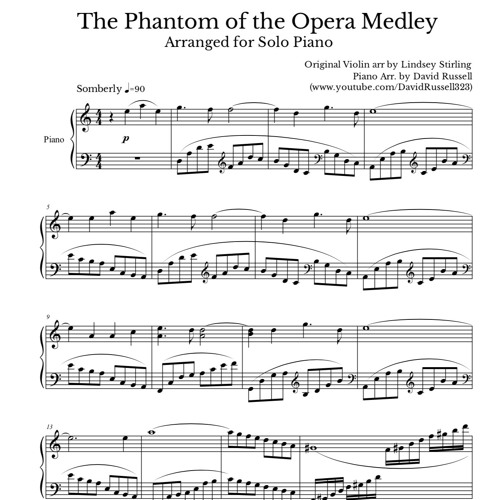 Listen to Phantom of the Opera Medley Piano Solo by Lindsey Stirling Piano  Solos in Lindsey Stirling Covers playlist online for free on SoundCloud