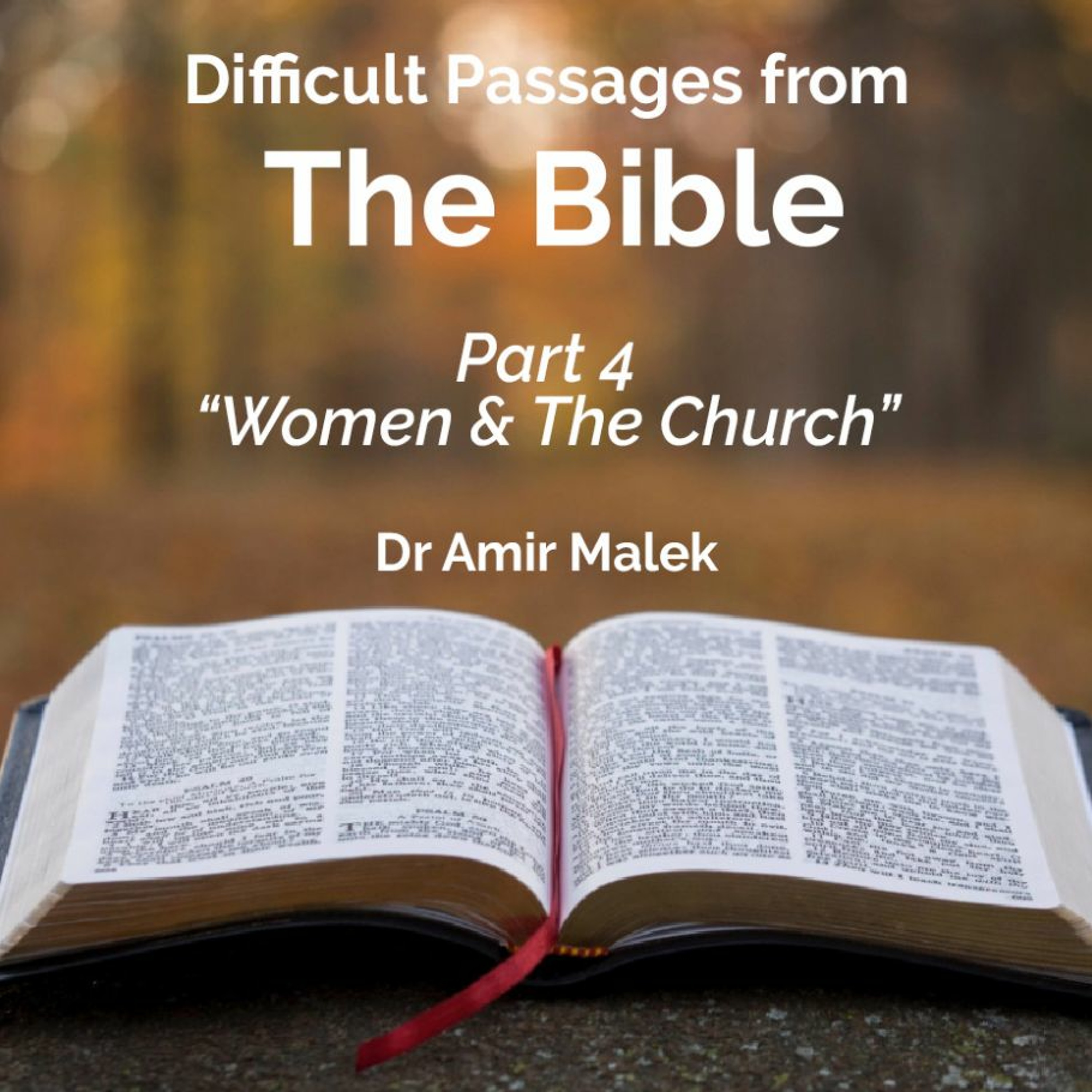 Difficult Passages from The Bible - Part 4 - "Women & The Church" - Dr Amir Malek