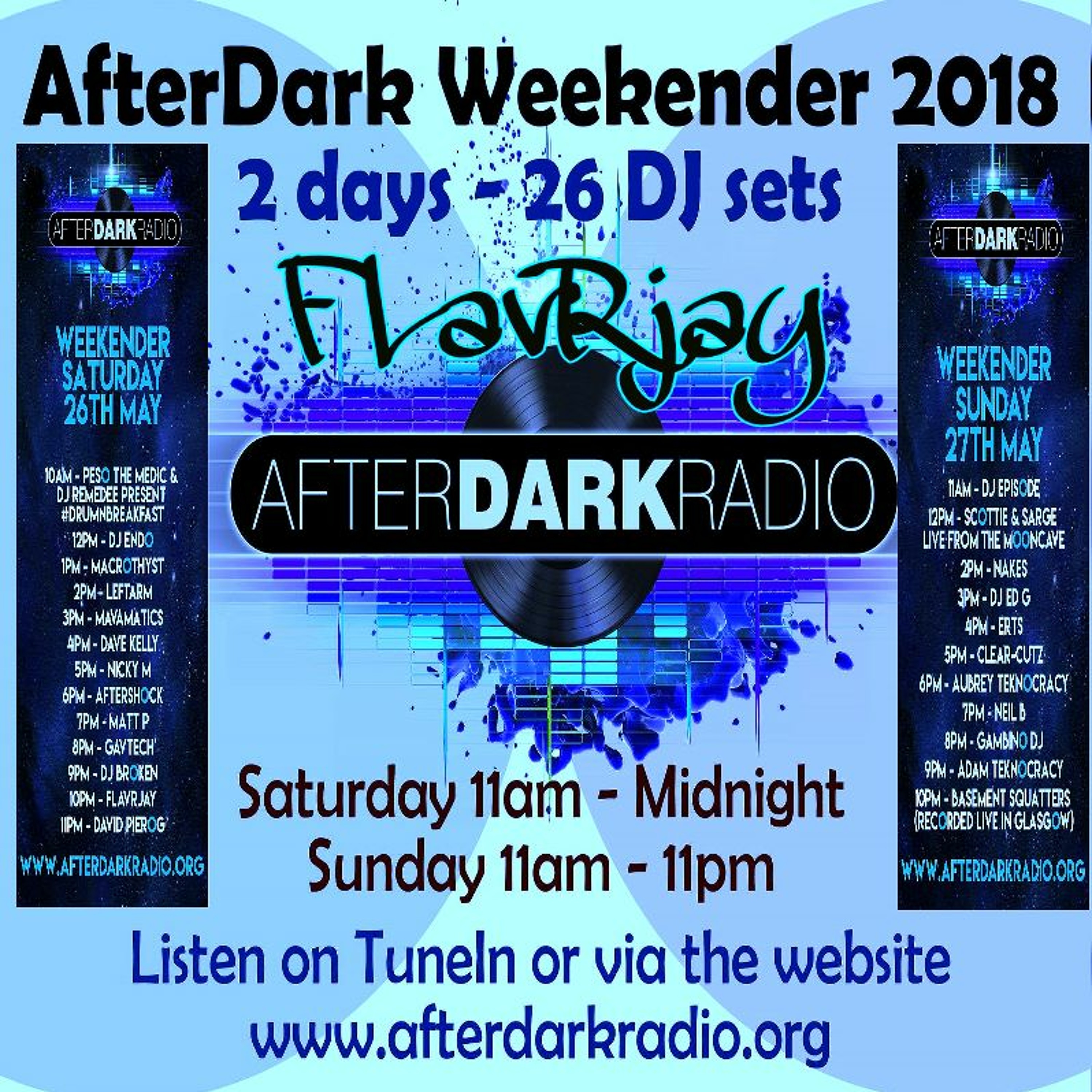 AfterDarkRadio UK, Saturday Weekender Special with FLavRjay. Jungle/D'n'B Vinyl selection episode artwork