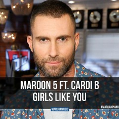 Maroon 5 ft. Cardi B - Girls Like You | Marijan Piano Cover