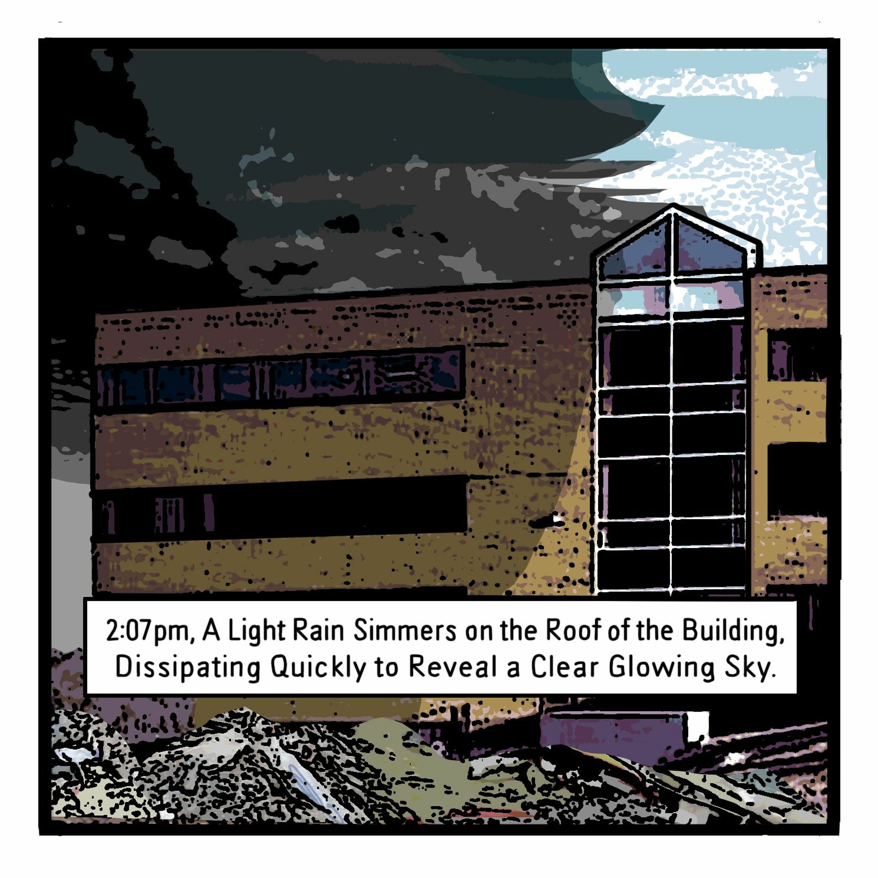 THE BUREAU: 2:07pm, A Light Rain Hits the Roof of the Building, Dissipating Quickly... episode artwork