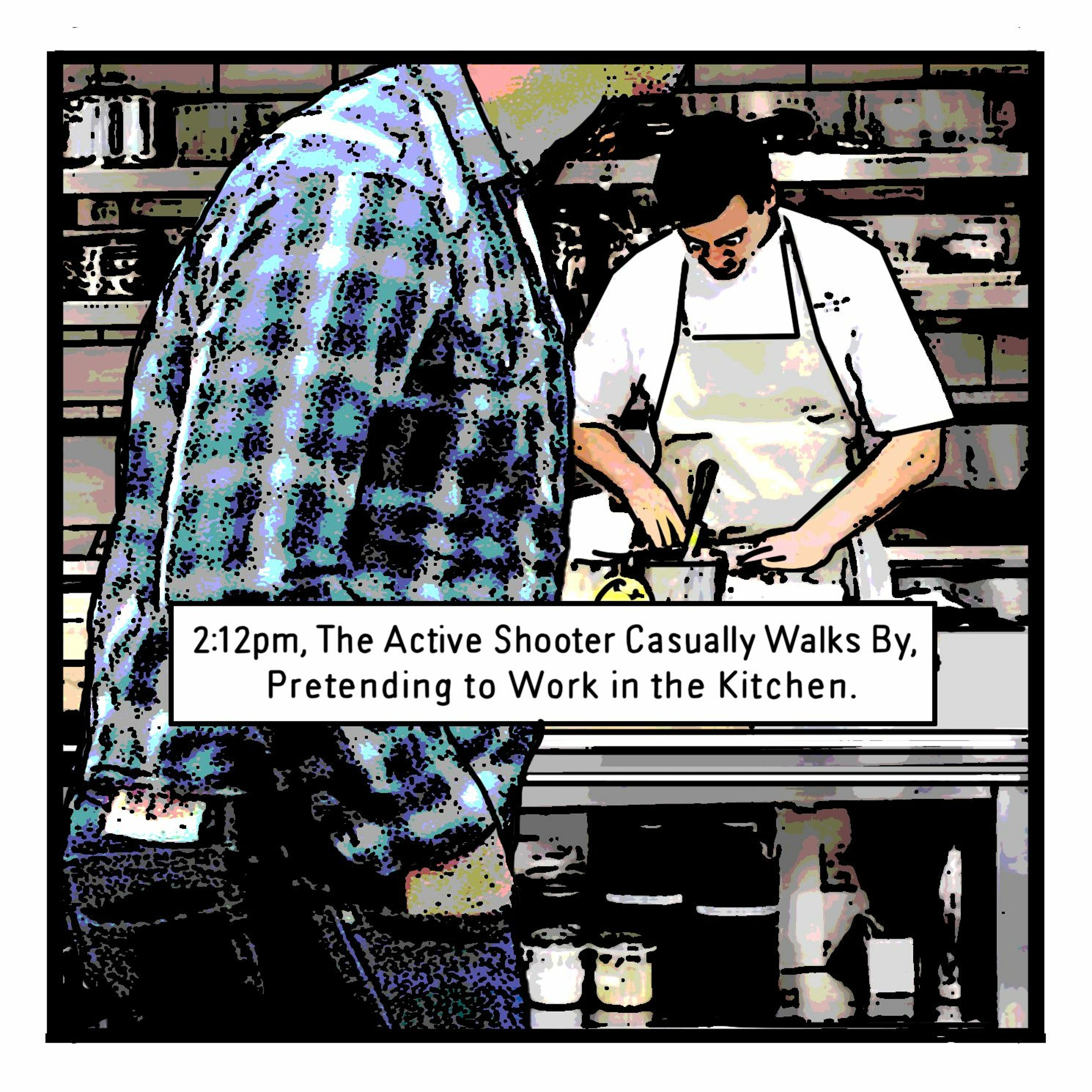 THE BUREAU: 2:12pm, The Active Shooter Casually Walks By, Pretending to Work in the Kitchen. episode artwork