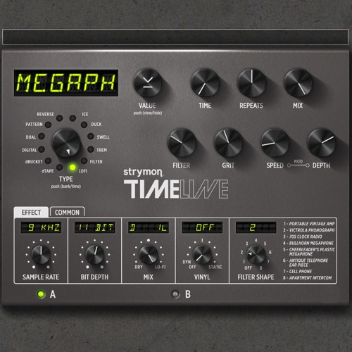 Stream Strymon Timeline Megaphone Preset by Joel Gilardini