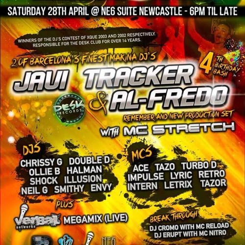 Histeria 28th April - DJ's Neil G B2B Smithy 4 Decks  - Mc's Tazor & Kicking