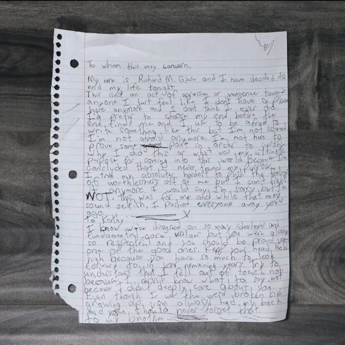 I Wrote A Song Using My Old Suicide Note - Social Repose