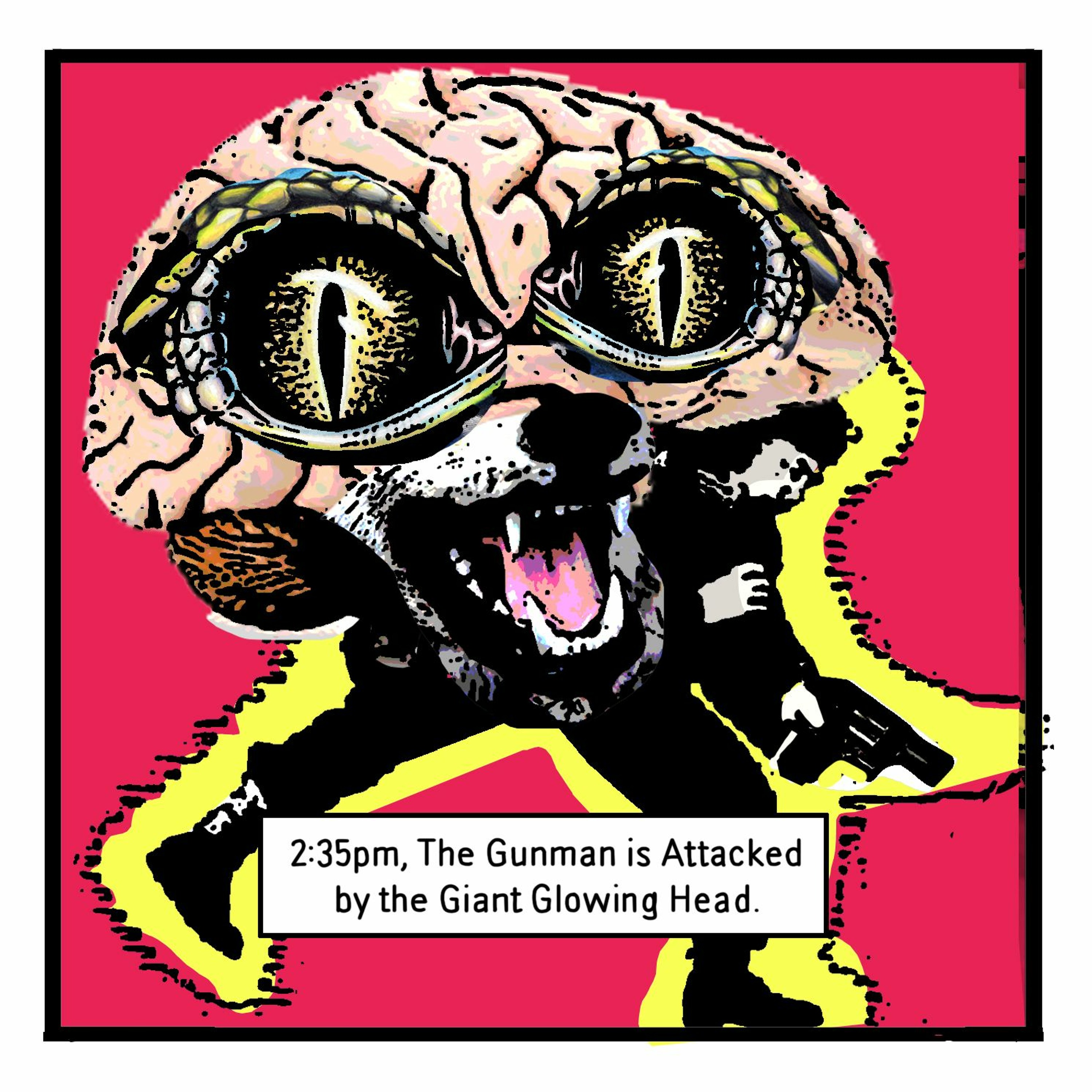 THE BUREAU: 2:35pm, Suddenly, The Gunman is Attacked by the Giant Glowing Head. episode artwork