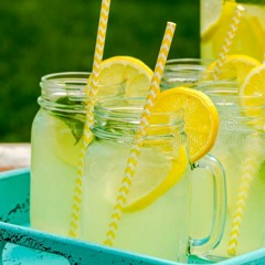 sitting out on the deck drinking lemonade