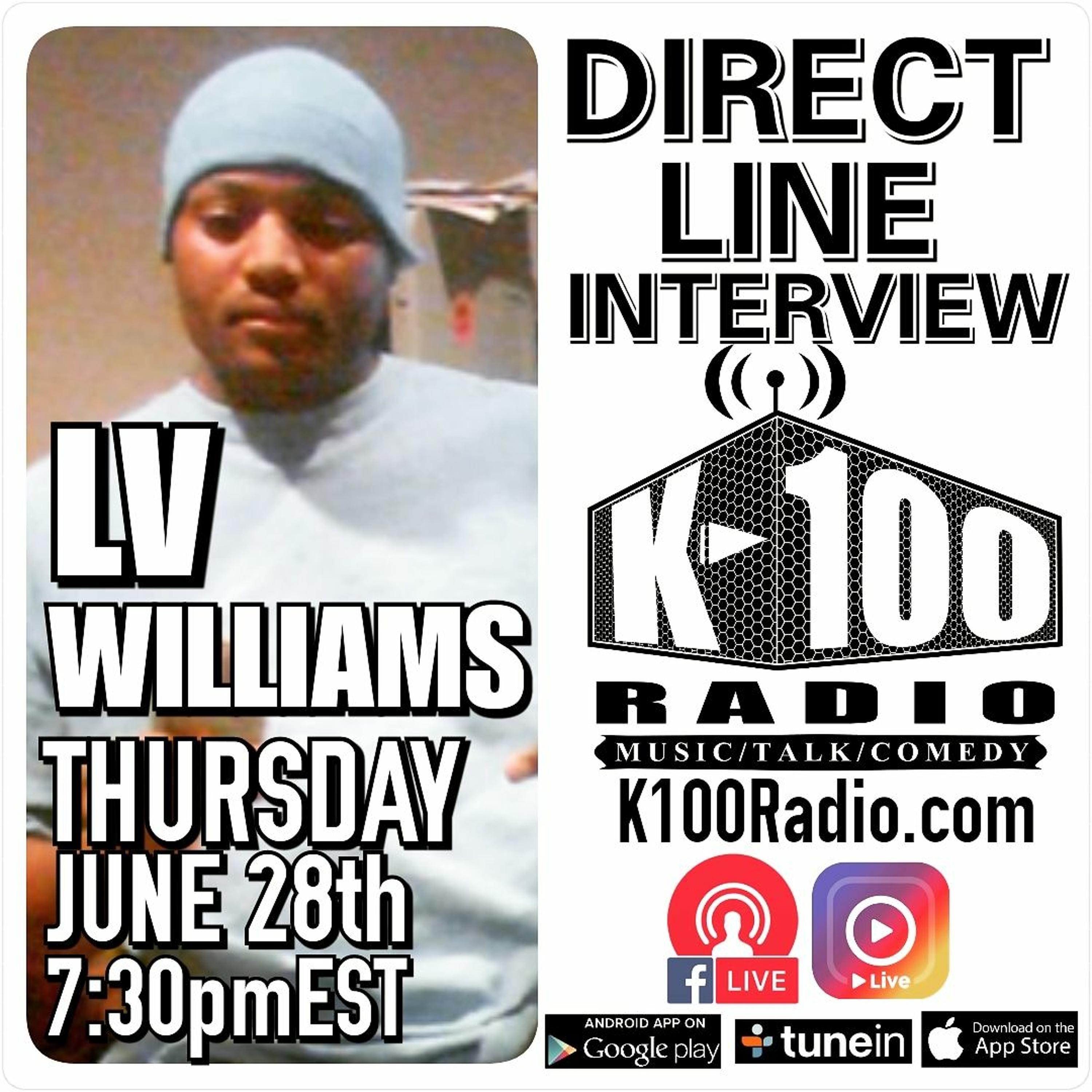 Direct Line Interview with LV WILLIAMS on K-100 Radio episode artwork