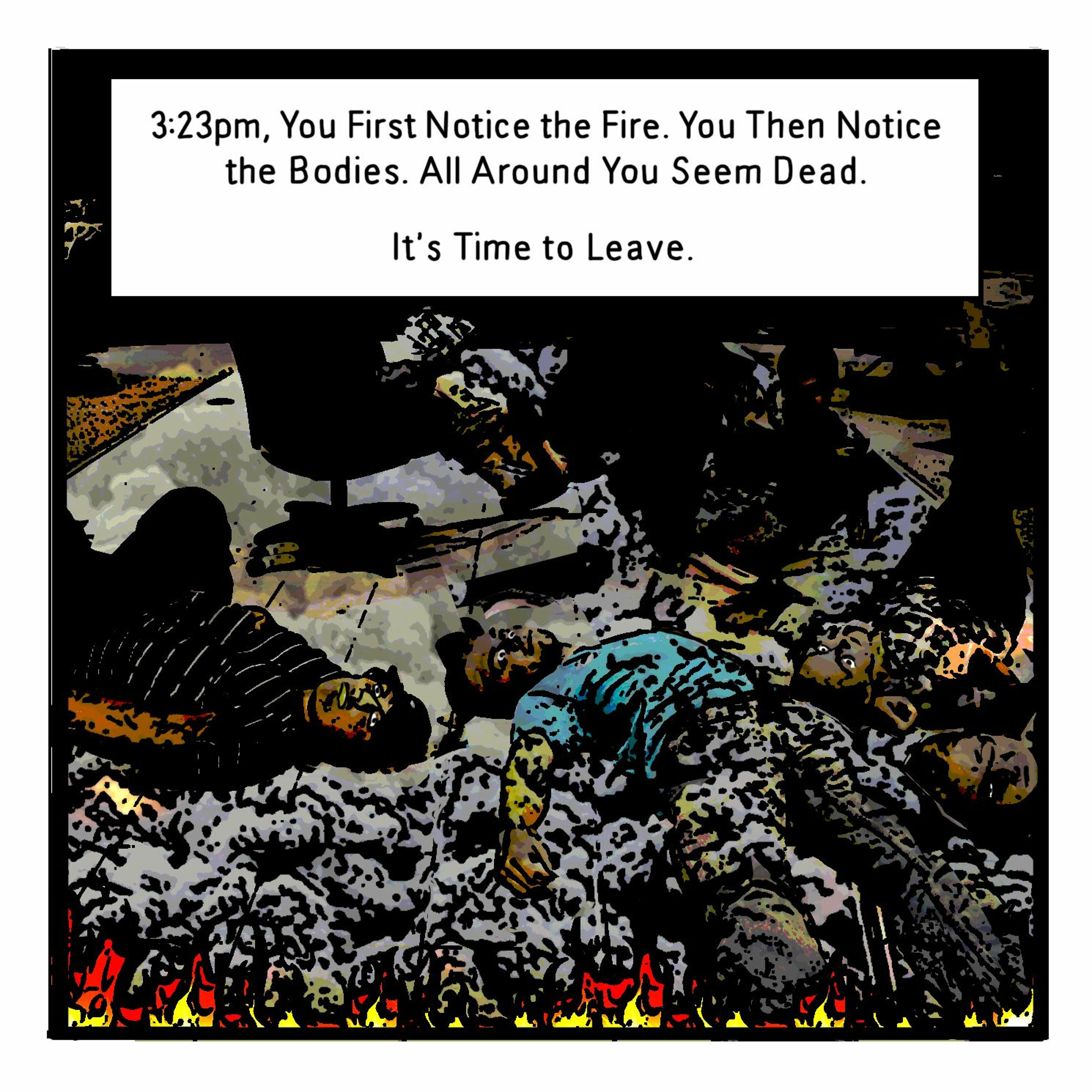 THE BUREAU: 3:23pm, You First Notice the Fire. You Then Notice the Bodies. episode artwork