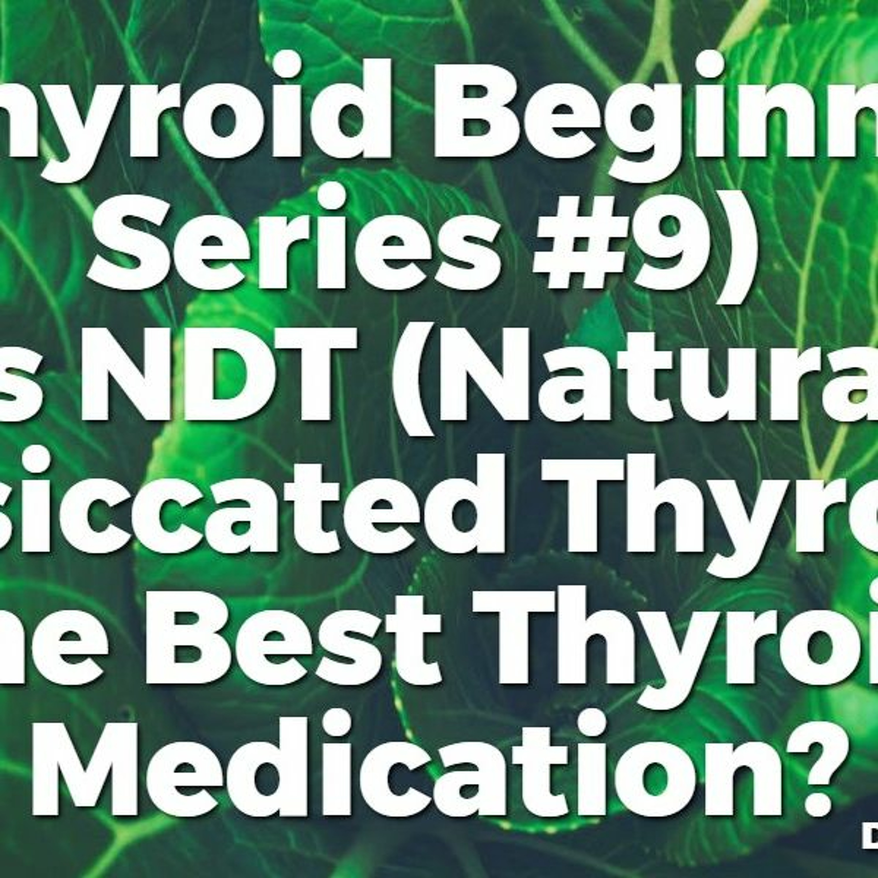 (TBS #9) Is NDT (Natural Desiccated Thyroid) the Best Thyroid Medication?