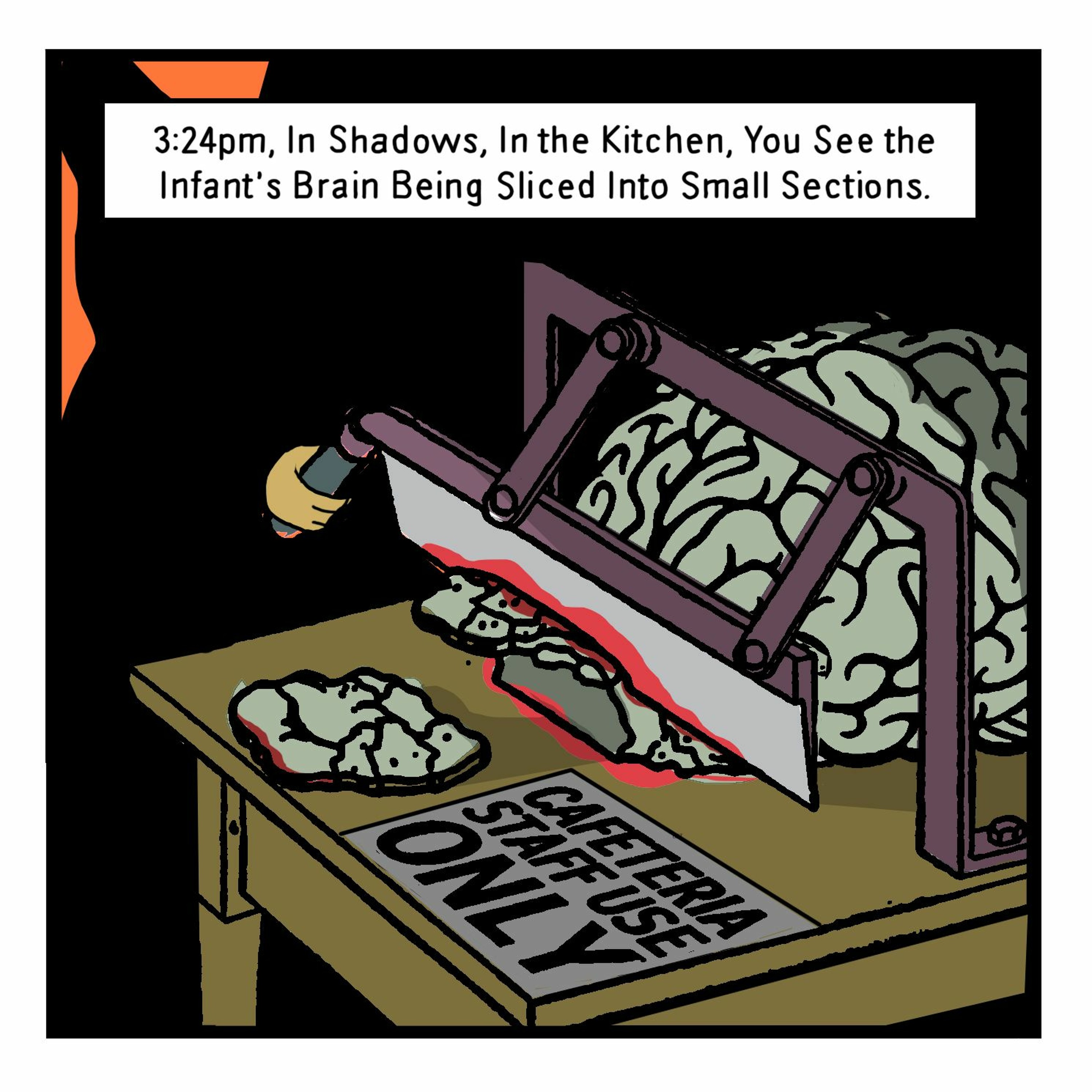 THE BUREAU: 3:24pm, In Shadows, You See the Infant's Brain Being Sliced Into Small Sections. episode artwork