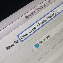 Open Letter ( Pastor Pieter T )