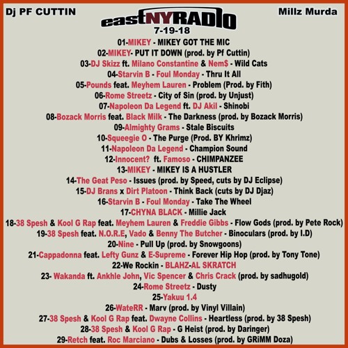 Listen to EastNYRadio 7-19 -18 Dj PF Cuttin all NEW hiphop. by