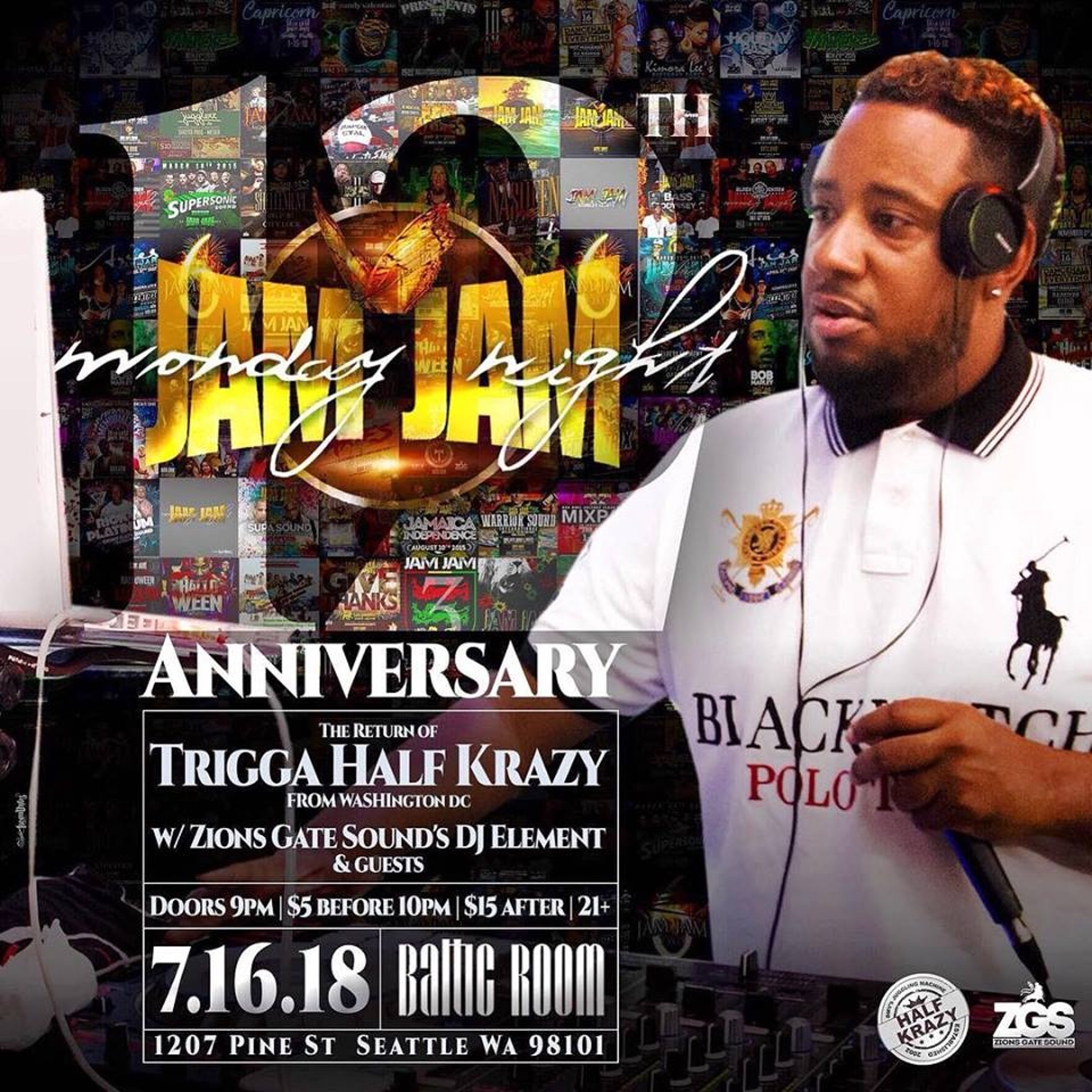 HALF KRAZY L/S ZIONGATE SOUND LIVE IN SEATTLE 7/16 JAM JAM MONDAY 12TH ANNIV episode artwork