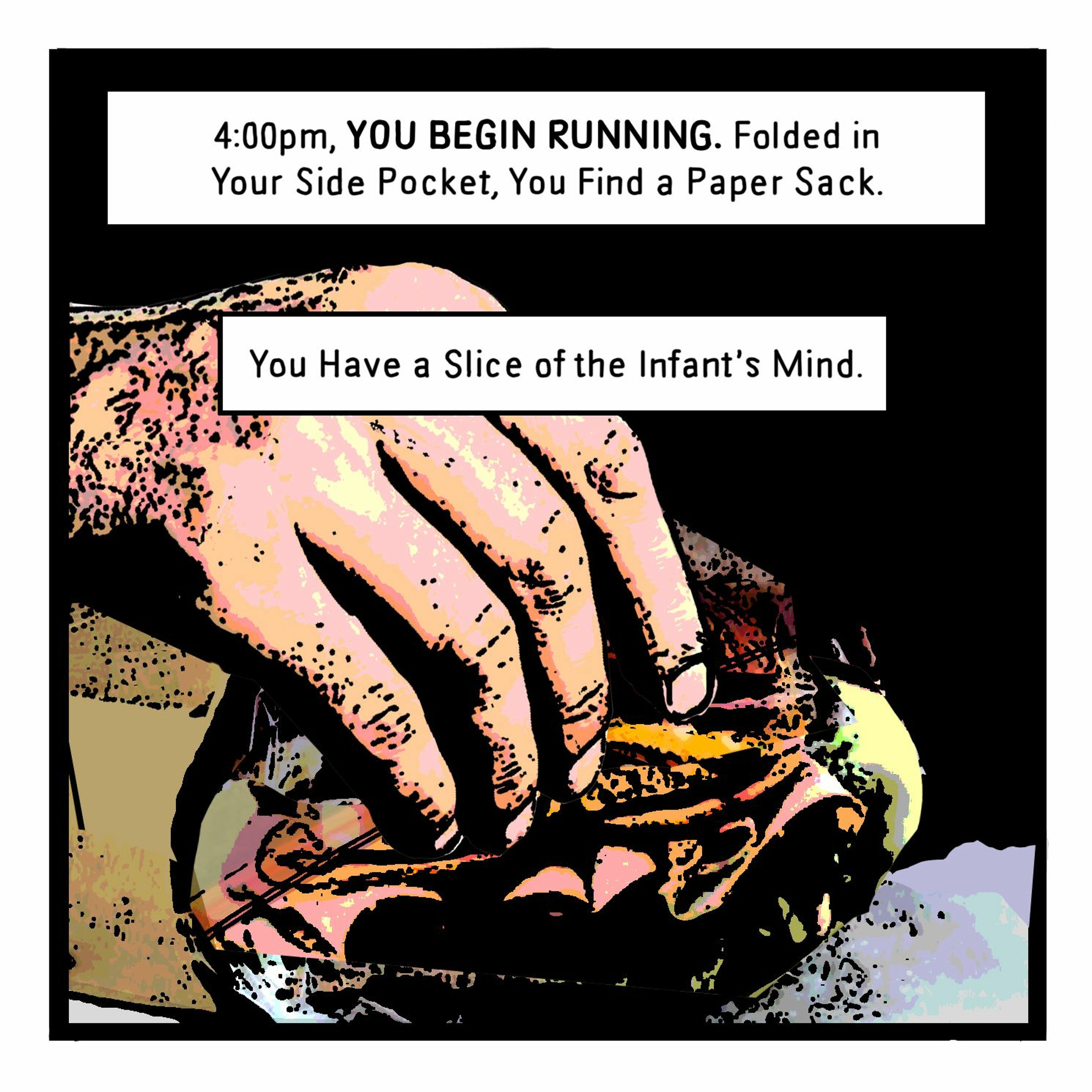 THE BUREAU: 4:00pm, You Begin Running. Folded in Your Pocket, You Find a Paper Sack. episode artwork