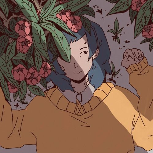 amid the flowers.