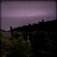 Thunder and rain in south of France during summer