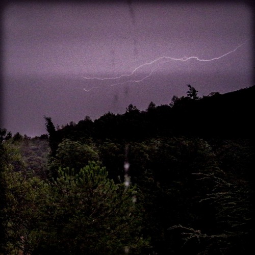 Thunder and rain in south of France during summer