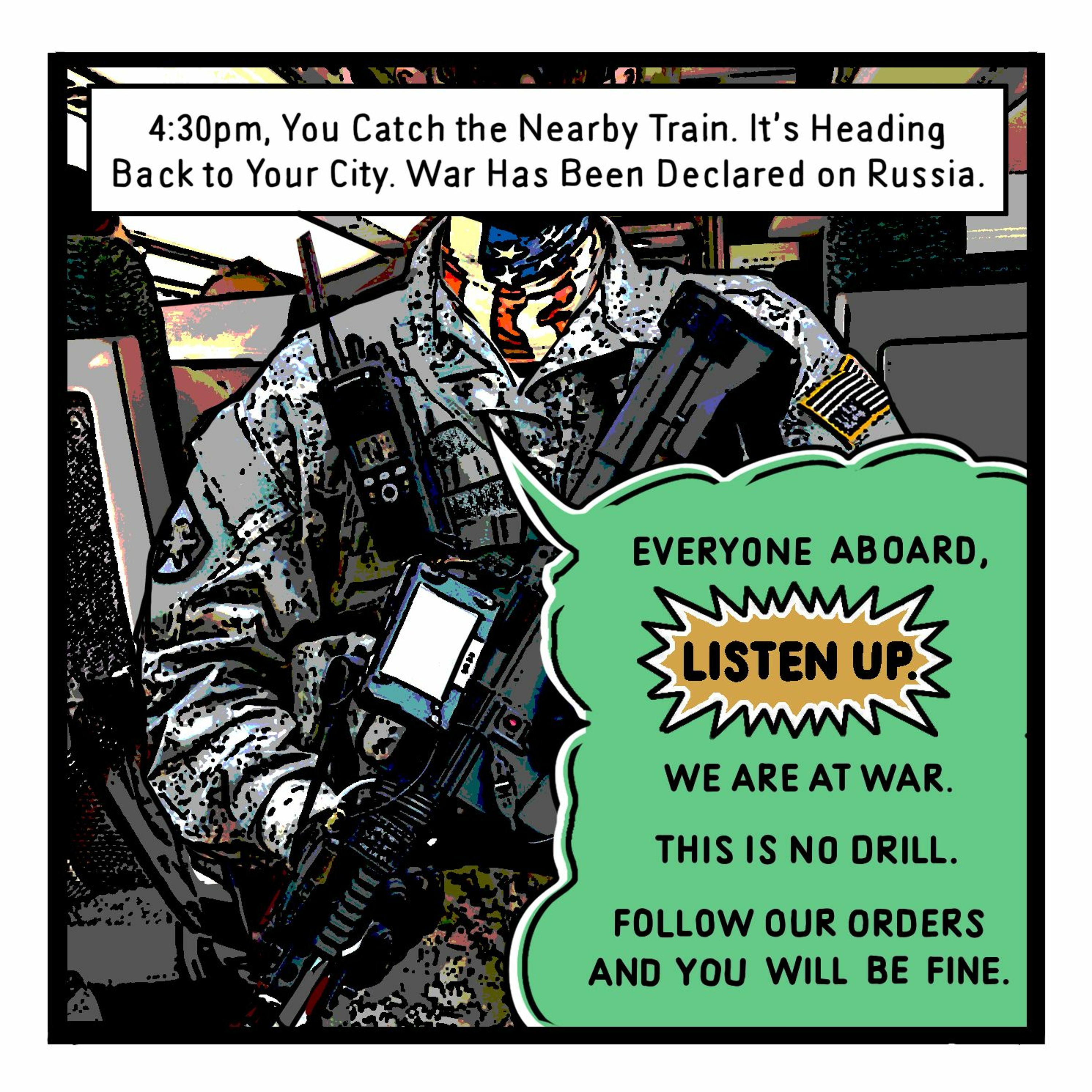 THE BUREAU: 4:30pm, You Catch a Nearby Train. It's Heading Back to Your City. War Has Been Declared. episode artwork