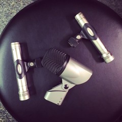 iSK Pearl + BDM-1 on drum set