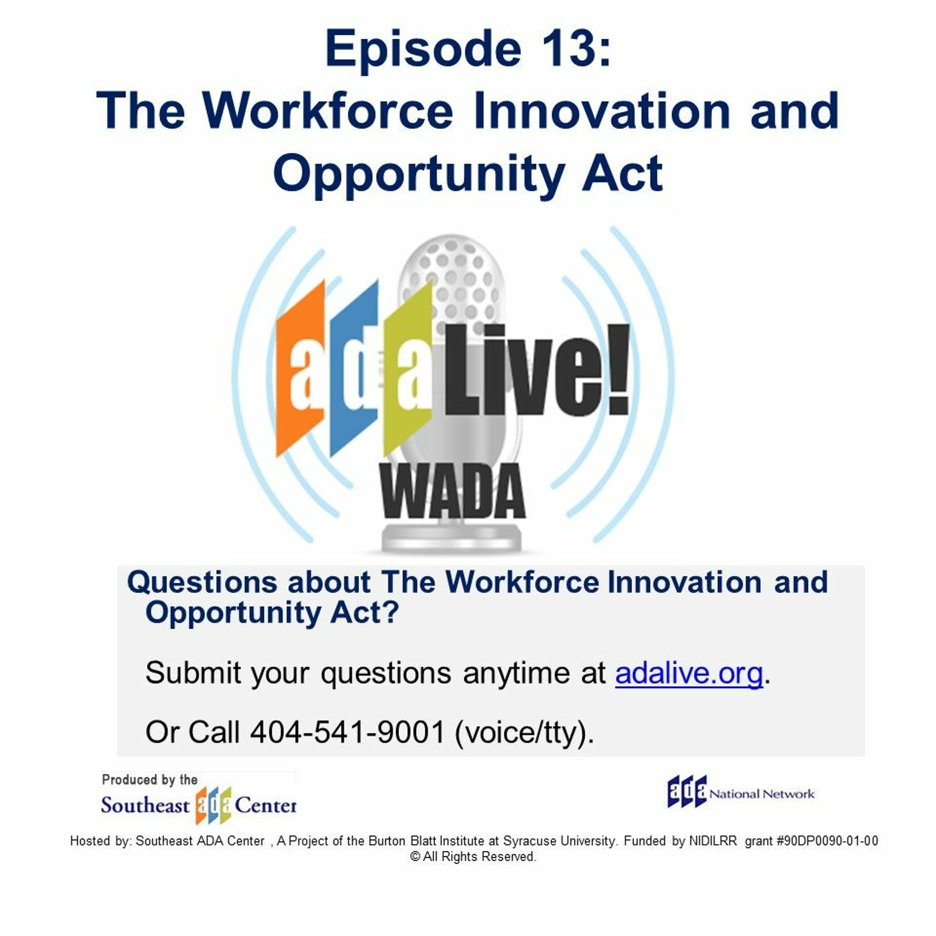 Episode 13: The Workforce Innovation and Opportunity Act episode artwork