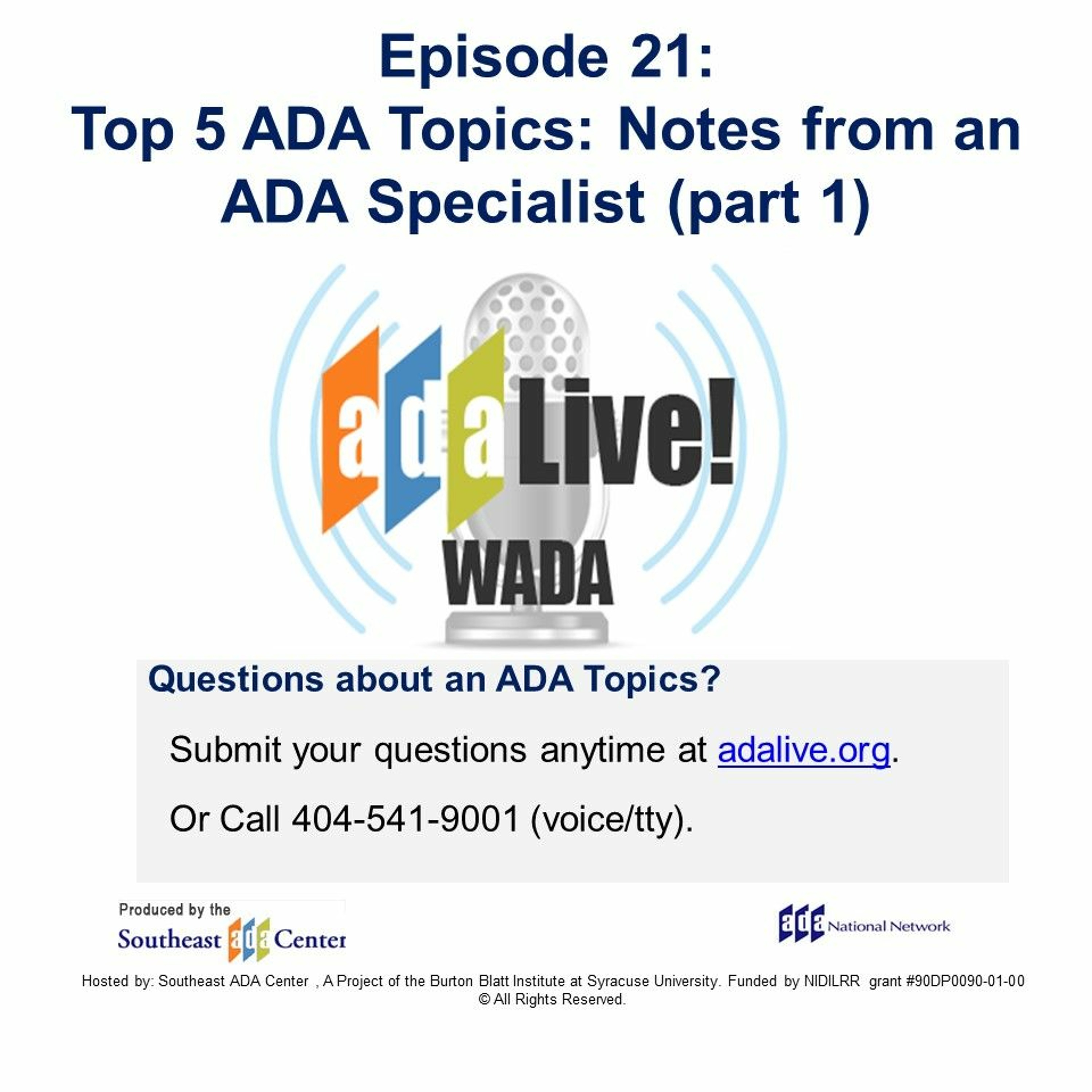 Episode 21: Top 5 ADA Topics: Notes from an ADA Specialist (Part 1) episode artwork