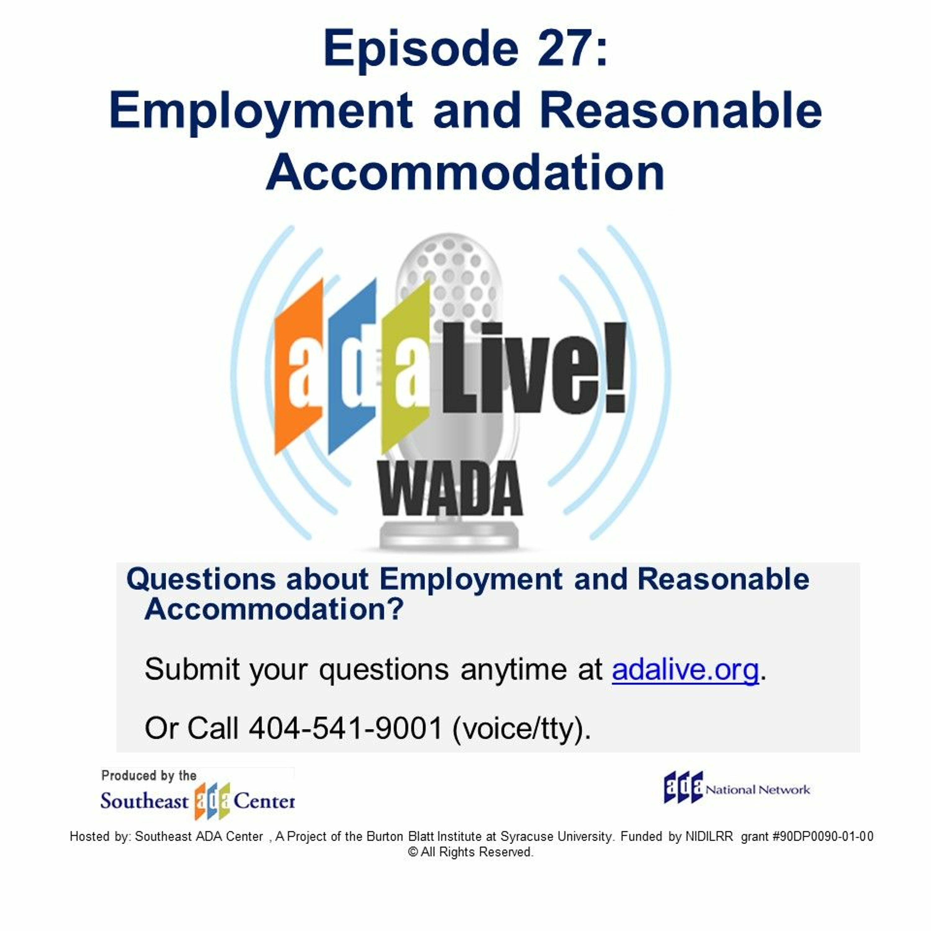 Episode 27: Employment and Reasonable accommodations episode artwork