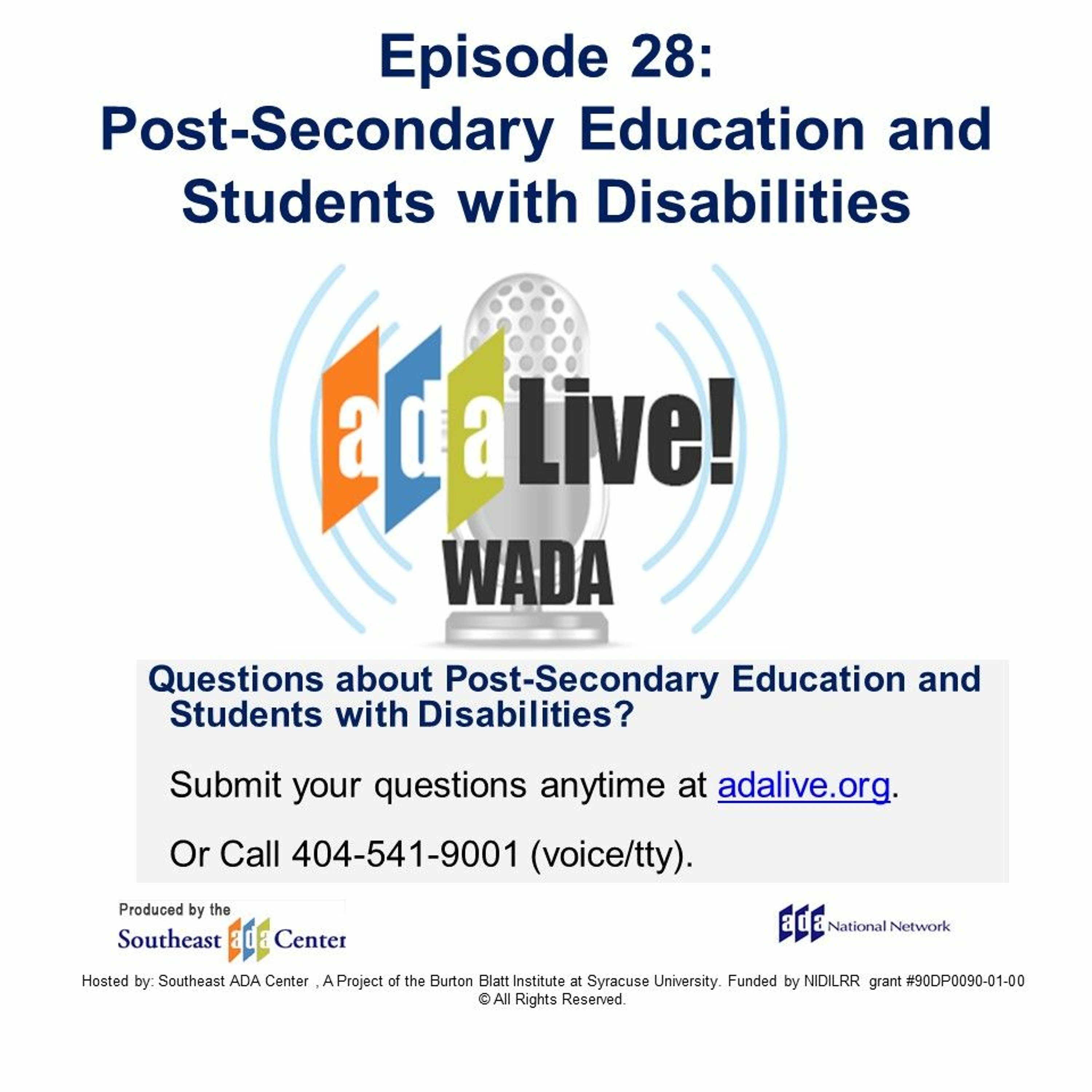 Episode 28: Post-Secondary Education and Students with Disabilities episode artwork
