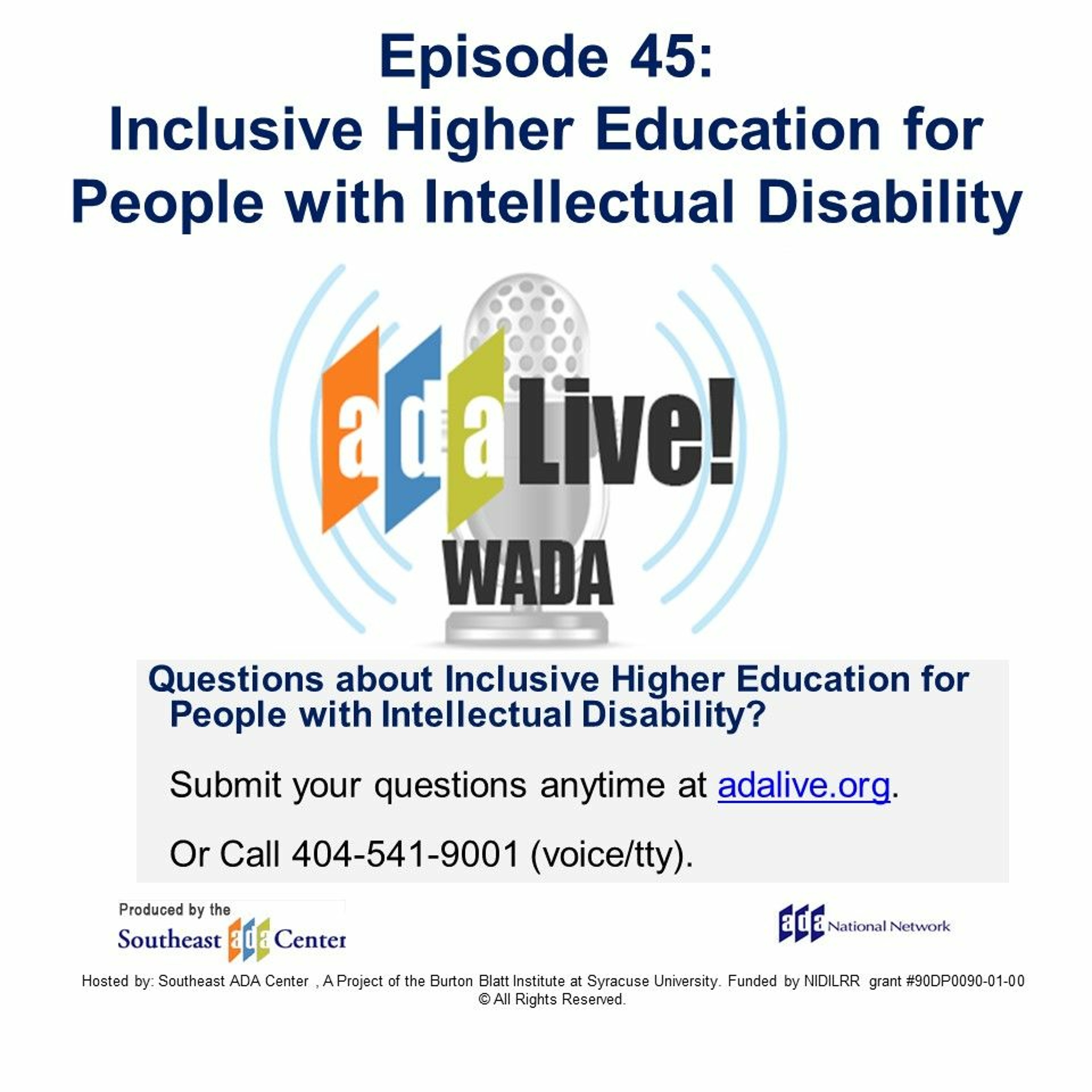 Episode 45: Think College: Inclusive Higher Education for People with Intellectual Disability episode artwork